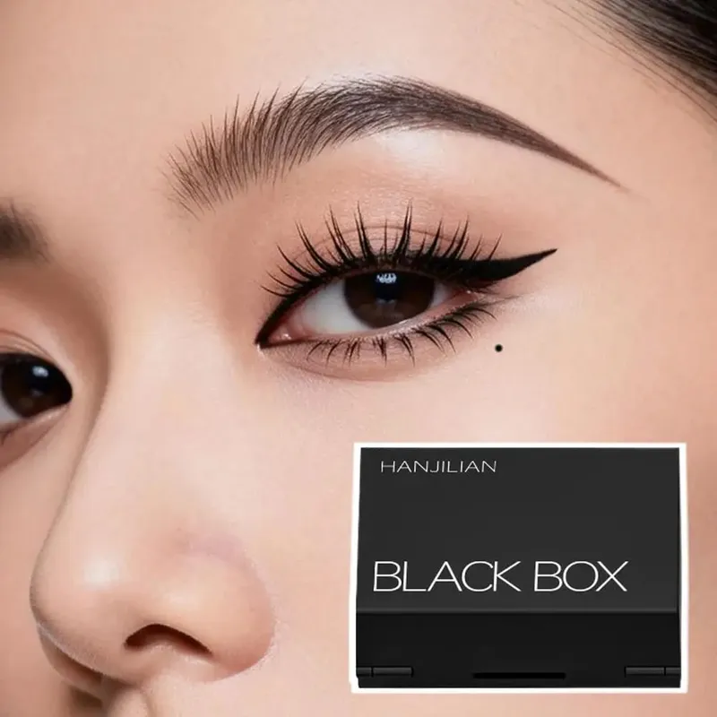 3-in-1 Lower Eyelash Stamp Eyeliner Kit Waterproof Long Lasting Fast Application Portable Eye Makeup Tool Set Box
