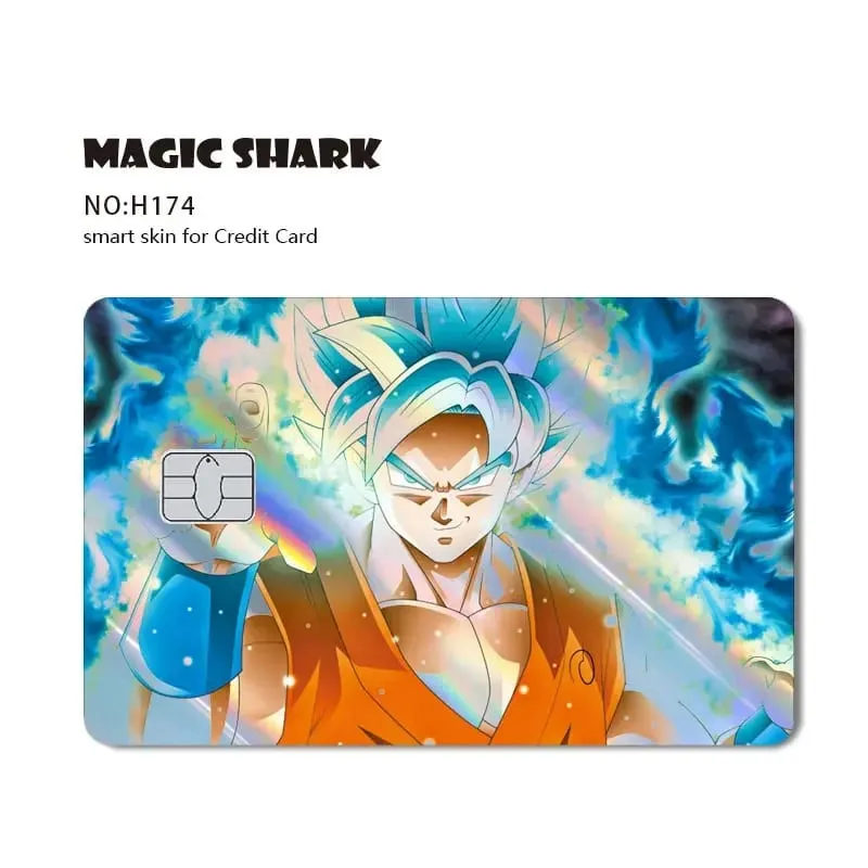 Magic Shark Goku Vegeta Cool Shinny Holographic Laser Credit Debit Card Sticker Film Front Skin Cover — image 15