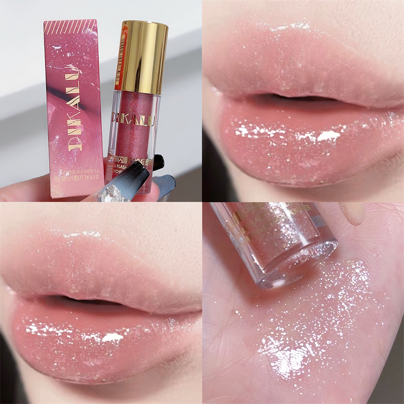 Pearl Diamond Glitter Lip Glaze Long-lasting Moisturizing Plumping Gloss Lip Tint Oil Makeup Mirror Water Light Liquid Lipsticks