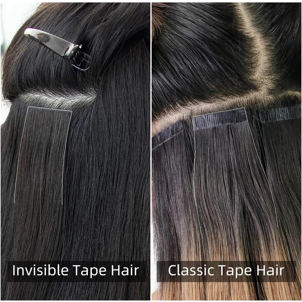 Natural PU Skin Weft Invisible Tape In Human Hair Extensions Double Side Black Blonde Brown Tape Ins Hair Extensions 10pcs/Pack