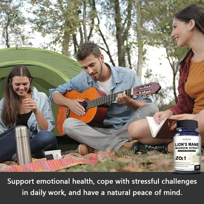 Lion's Mane - Nootropic Brain Memory & Boosts Immune System & Stress Relief Mood and Sleep Health Fights Stress Non-GMO — image 6