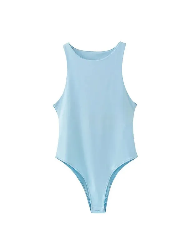 2025 summer solid sexy bodycon women bodysuits female 8 color green slim casual bodysuit chic lady club short playsuits femme — image 5