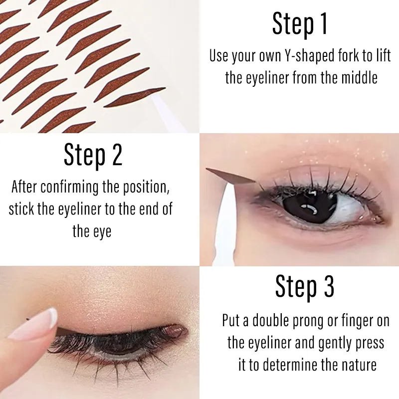 Makeup Stencils Eyeliner Stamp Sticker Water Resistant Sweat Resistant Fitting Eye Beauty Stickers Adjusting Eye Eyeliner Patch — image 3