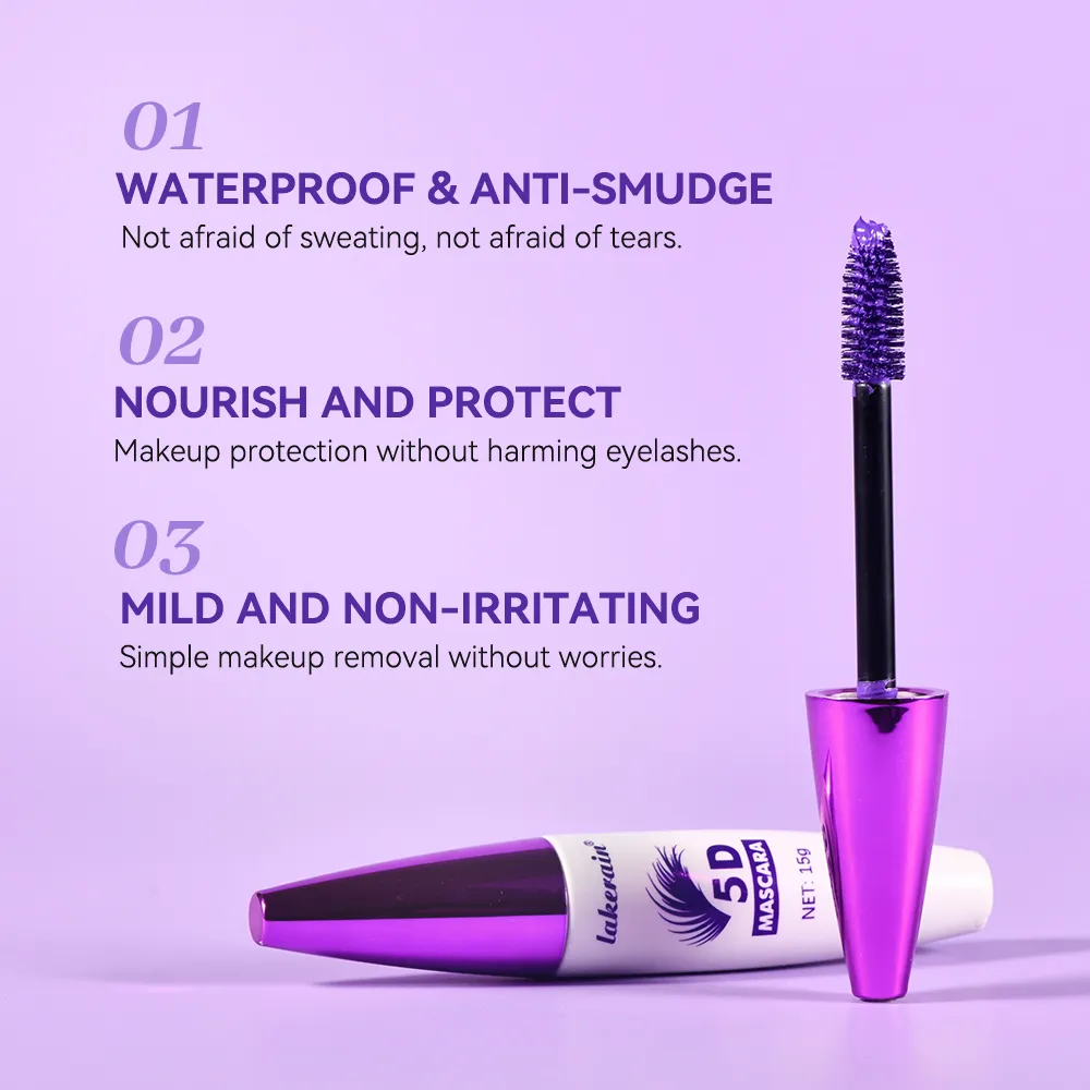 5D Mascara Waterproof Long Lasting Volumizing Curling Lengthening Smudge Proof Colored Eye Make Up Party Festival Cosmetic — image 4