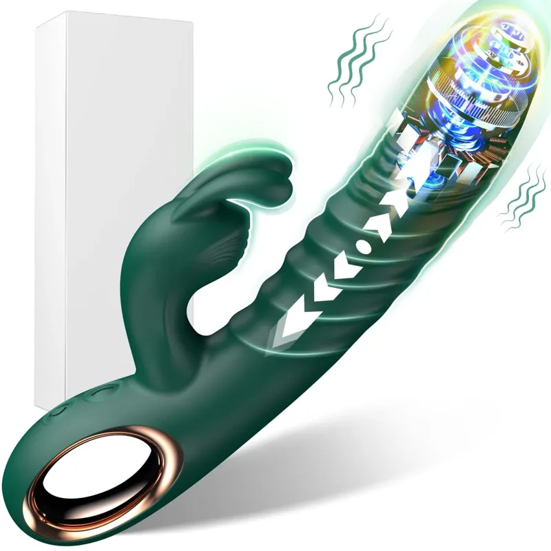 ארנב דחף G Spot Vibrator דילדו אנאלי עם 10 רטט דחף נוזלי סיליקון עיסוי ואגינלי צעצועי מין למבוגרים לנשים — image 8