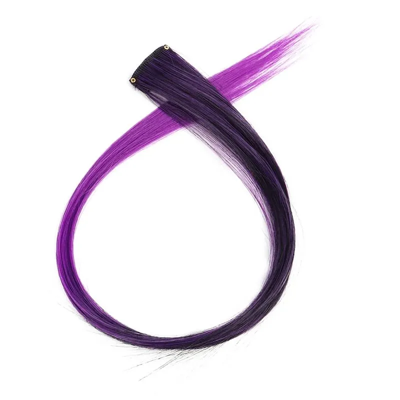 22Inch Synthetic Long Straight Clip In Hair Extensions High Temperature Hairpieces Rainbow Colors Hair Accessories for Women — image 28