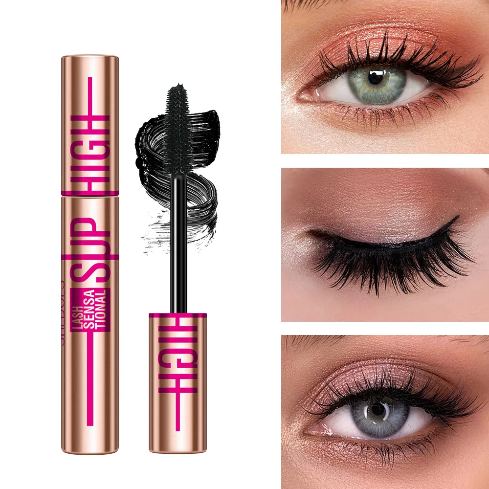 Super høj 4D vandtæt mascara - volumengivende krølle- og forlængelsesformel Smudsikker, langtidsholdbar sort mascara — image 4