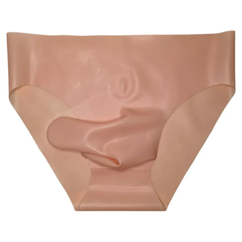Men's Sexy Latex Underpants Seamless Sheath Briefs See-Through Sissy Couple Low Waist Panties Erotic Rubber Tight Safety Panties — image 16
