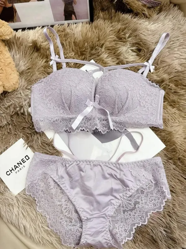 Push Up Bra for Small Bust - French Chic Lace Bralette Set Wireless Comfort Support Anti-Sag Underwear for Petite Women — image 12