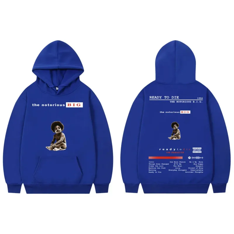 Rapper The Notorious Big Hoodie Ready To Die Album Merch Pullovers Men's Women's Clothing Fashion Hip Hop Sweatshirts Streetwear — image 8