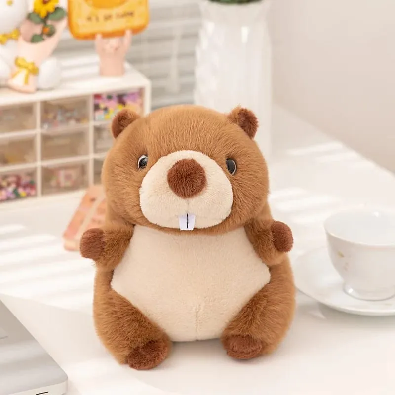 Kawaii Stuffed Animal Marmot Plush Pillow Chubby Cute Groundhog Plushies Soft Toy Huggable Sleep Pillow Cushion — image 3