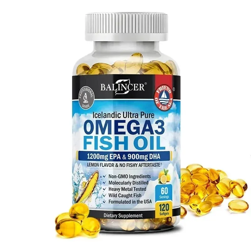 Balincer Omega 3 Fish Oil Dietary Supplement - DHA & EPA Nourishes Joint Eye Heart and Brain Health. Boosts Immunity Non-GMO