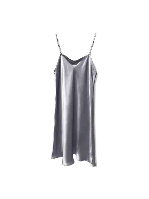 SuyaDream Woman Mini Dress 19mm 100%Real Silk Sleeveless Solid Spaghetti Strap Sleep Dresses 2025 Elegant Chic Clothes — image 9