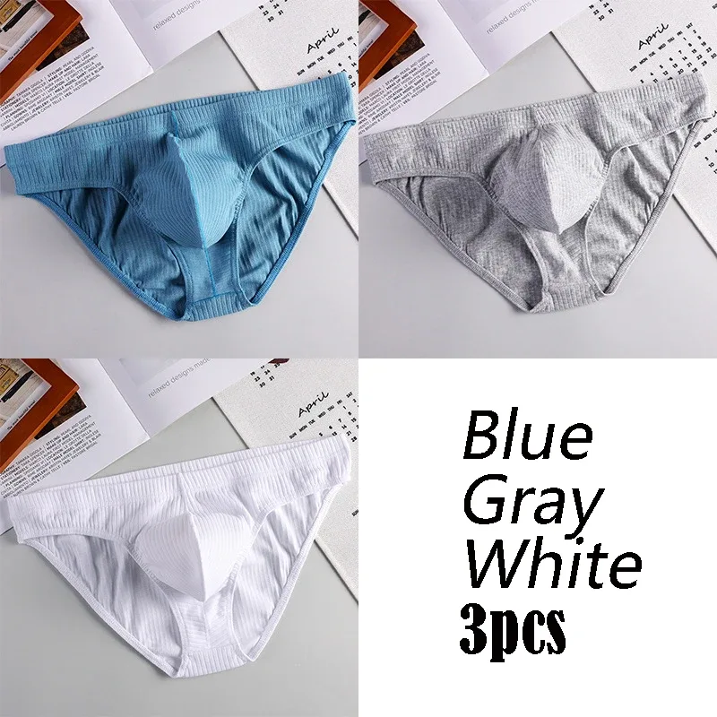 New Solid 1pcs/3pcs Cotton Underwear Men Brief Hot Shorts Mens Briefs Ropa Interior Hombre Breathable Size M2XL ST-MK56 — image 7