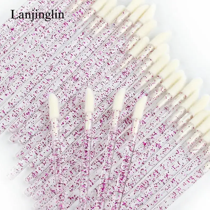 Hot Sale 50 Pcs Crystal Lip Brush Removing Cleaning Mascara Applicator Makeup Lip Brushes for Eyelash Extension Tools maquillaje — image 5