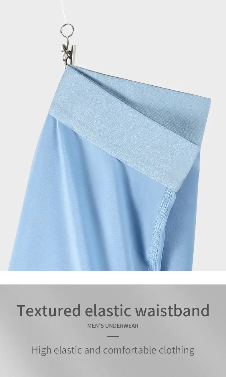 Cueca esportiva masculina de seda gelo, roupa íntima de verão para homens, perna fina, respirável, tamanho grande, roupa estendida, virilha, boxers — image 5