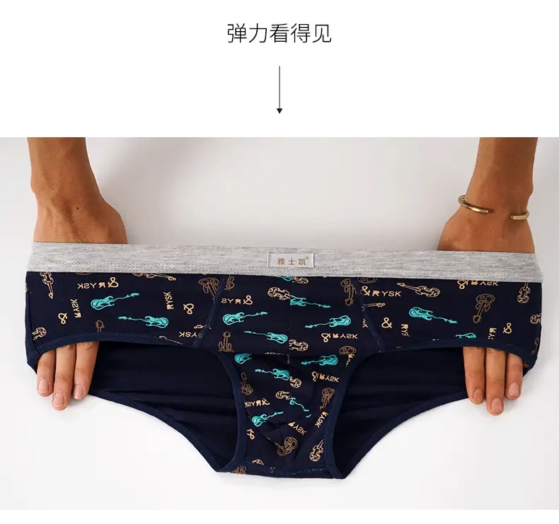 Cotton Man's Underwear Plus Size Briefs Sexy Underpants Breathable Briefs Bikini Gay Print Shorts Cueca Male Panties