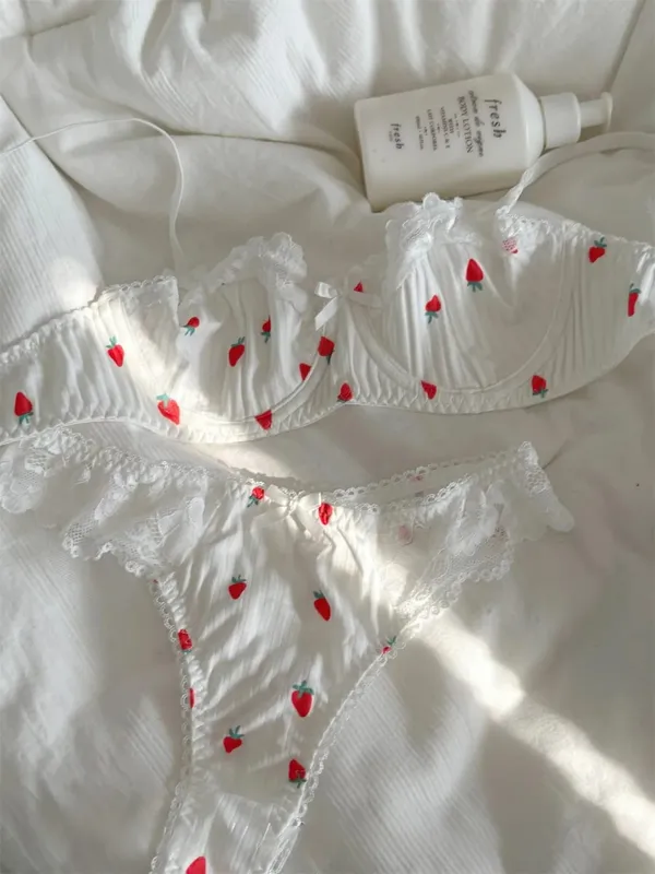 Bra floral women small fresh underwear thin section breathable top push up ladies bra set large size lingerie — image 7