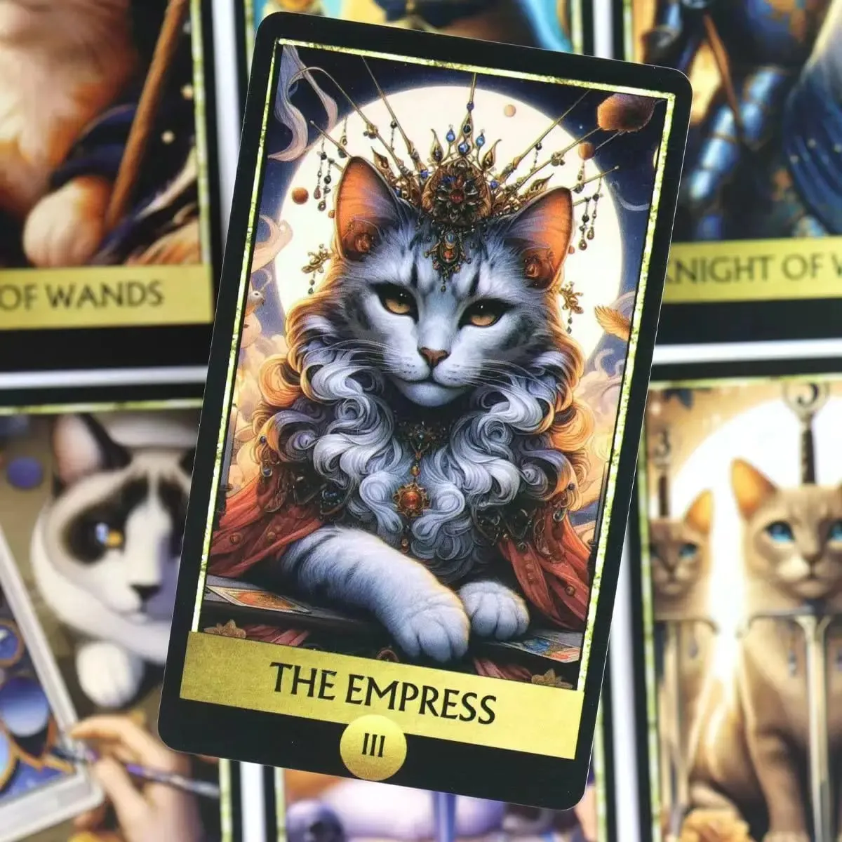 New Cat Tarot Cards A 78 Deck English Version Board Games Selfcare for Tarot Readings Vibrant Easy Deck Fortune Telling Game Toy — image 5