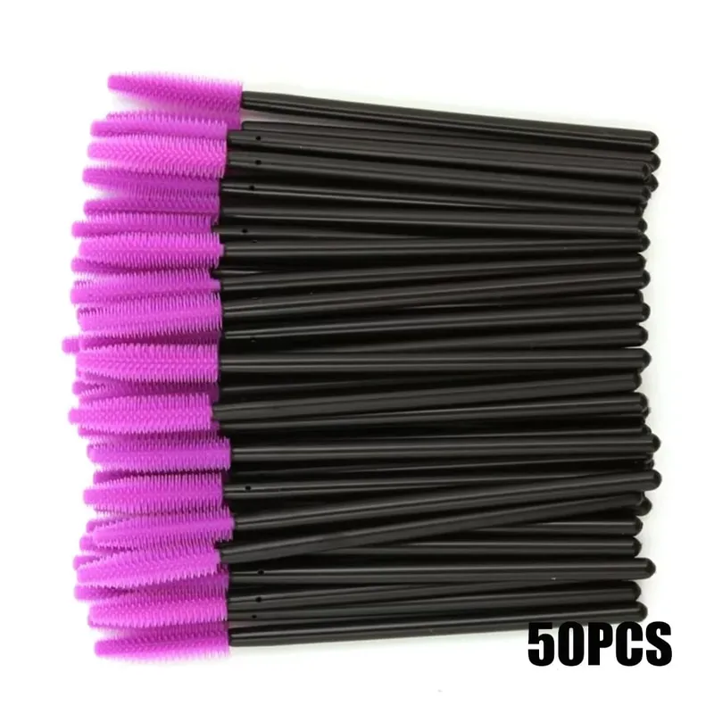 50/100PCS Eyelash Brush Silicone Eyelashes Brushes Mascara Wands Applicators Kits For Lash Extension Eyebrows Makeup Tool — image 13
