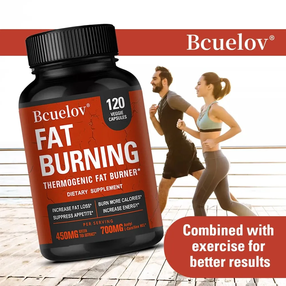 Acetyl-L-Carnitine Green Tea Extract and Caffeine Support Fat Burning Metabolism Improve Mood 30/60/120 Capsules