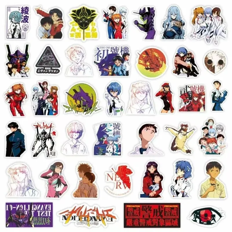 75 יחידות Evangelion EVA Rei Asuka מדבקות אנימה מגניב קריקטורה מדבקות DIY בקבוק מים PVC עמיד למים סקייטבורד מדבקת צעצועי מתנה — image 5
