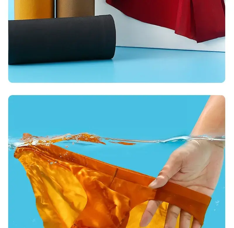 1 cikk Tavasszal és nyáron Új Ice Silk Nem nyomot hagyó fehérnemű FÉRFI háromszög nadrág Külön gyorsan száradó Youth Tide egyszínű — image 5