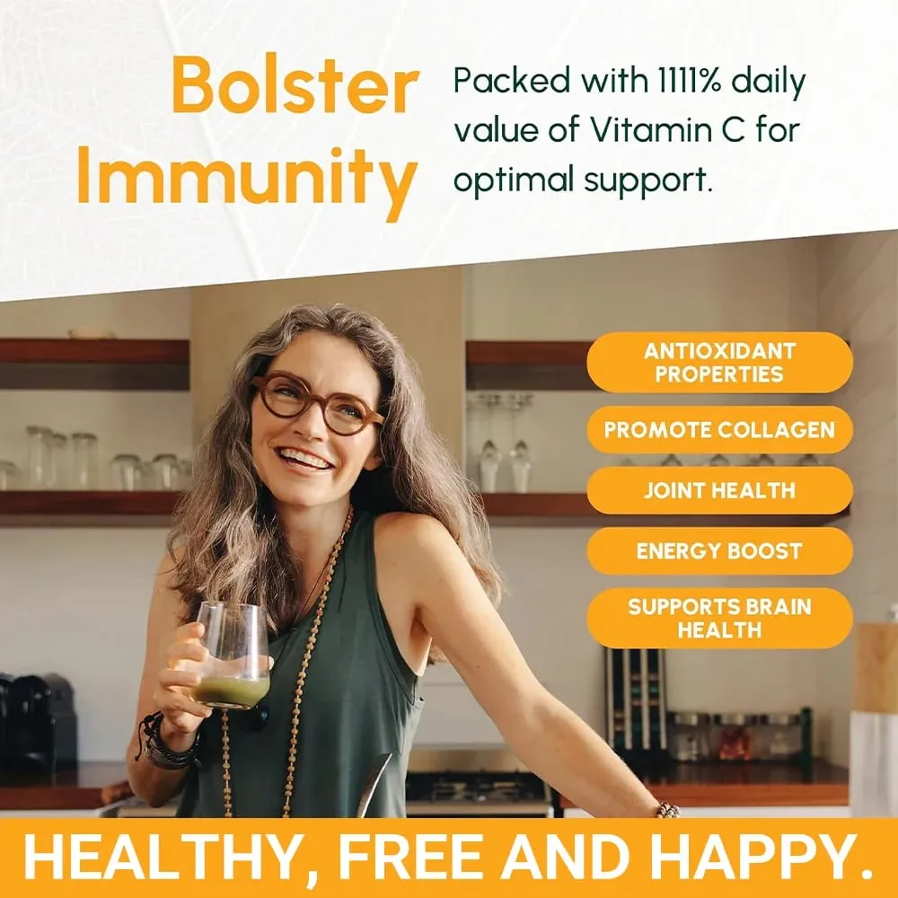 Vitamin C W/Rose Hips & Acerola | 1000mg | Two-Stage Timed-Release Healthy Immune Function Skin Hair & Nails Support | Non-GMO — image 4