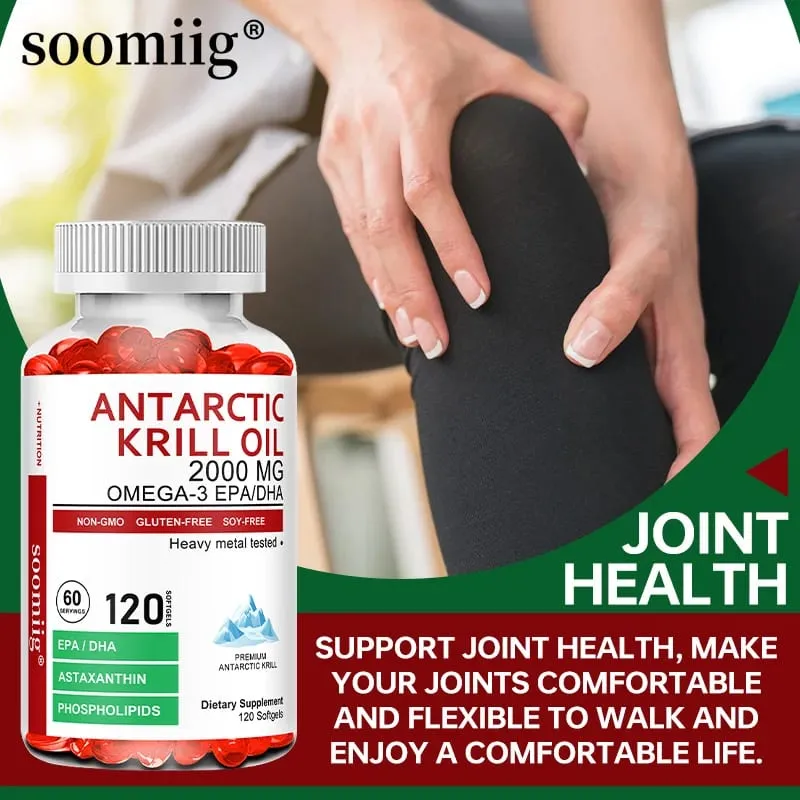 Antarctic Krill Oil Capsules 2000mg Omega-3 EPA & DHA med Astaxanthin Supplement hentet fra Red Krill Maximum Strength — image 6