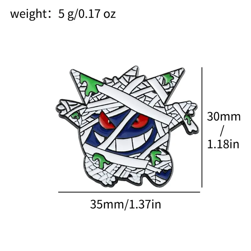 Gengar Cartoon Brooches Anime Enamel Lapel Pins for Backpack Accessories Fans Collection Brooches Gifts — image 8