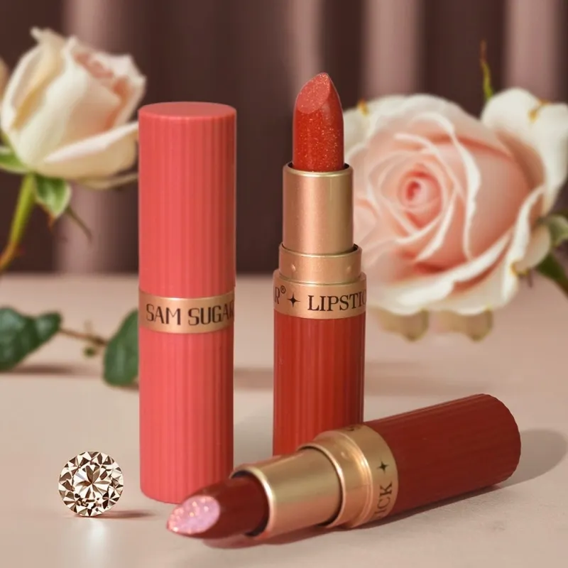 Metallic Velvet Lipstick Diamond Sparkle Pearlescent Fine Shimmer Waterproof Non Stick Cup Lip Makeup — image 4