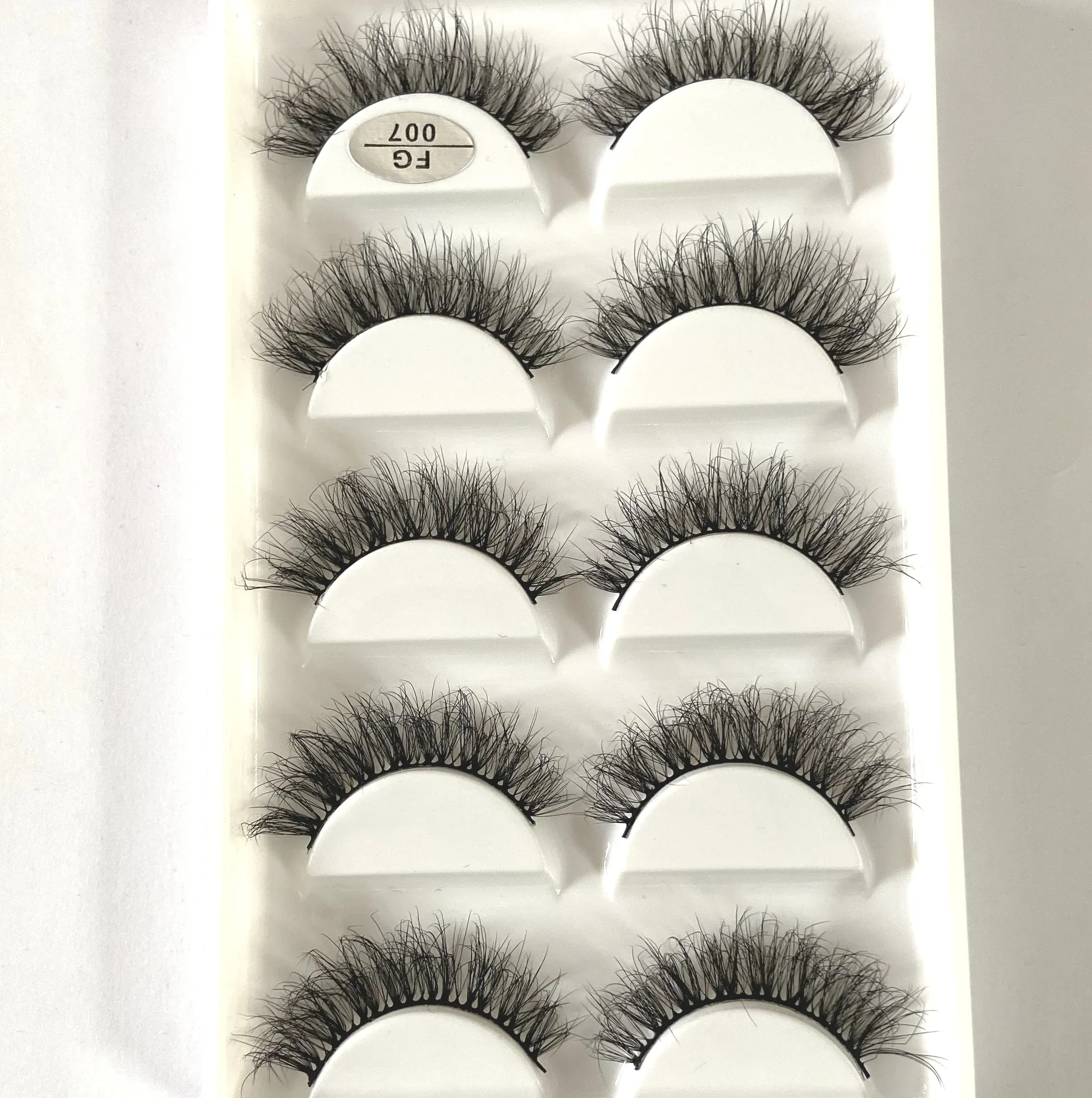 5Pairs Handmade Mink Lashes Short False Eyelashes Dense Natural Long Messy Eye Lashes Reusable Stage Makeup Eyelashes — image 3