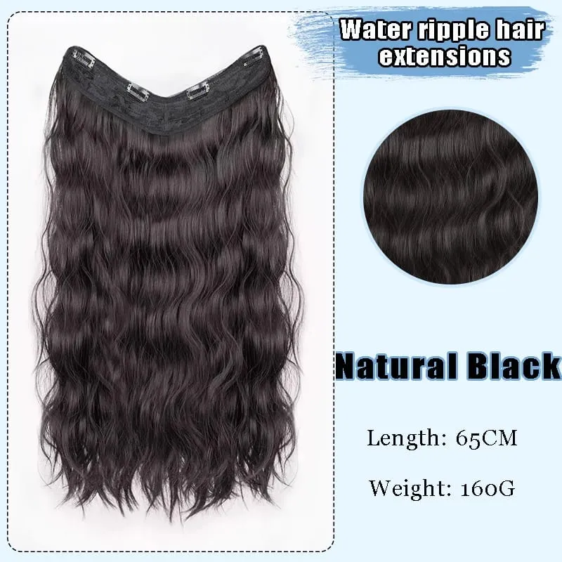 Part Synthetic Clip In Hair Extension Long Thick Curly Natural Blonde Flase Hair Hairpieces For Women Heat Resistant — image 19
