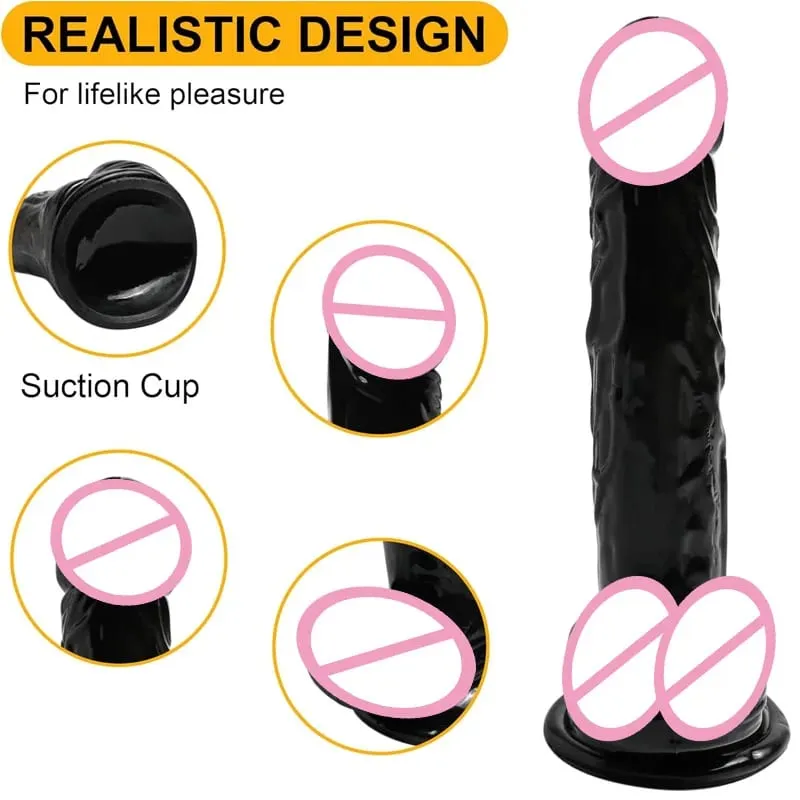 Tahan Air Realistis Hitam Dildo Masturbasi Anal Gay Lembut Klitoris Vagina Pijat Penis Cangkir Hisap Kontol Mainan Seks untuk Wanita