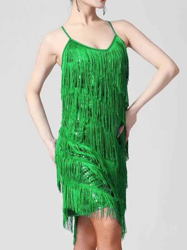 Wanita 1920-an Vintage Great Gatsby Party Dress Sequin Dress Seksi V-Neck Summer Cami Dress Gold Fringe Dress Vestidos Flapper Costumes — image 14