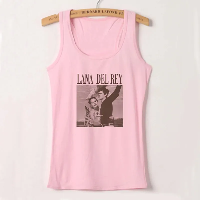 White Basic Knitted Tank Women Summer Vintage Sleeveless Camis Lana Del Rey Ldr Sailing Graphic Print Crop Tops Streetwear Tees — image 11
