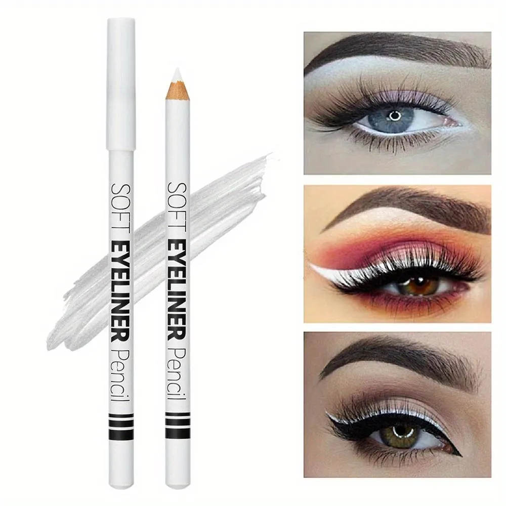Eyeliner Øjenskyggepen i mat hvid træ Vandtæt og smudsafvisende Let at bruge for begyndere Velegnet til alle hudtyper — image 1