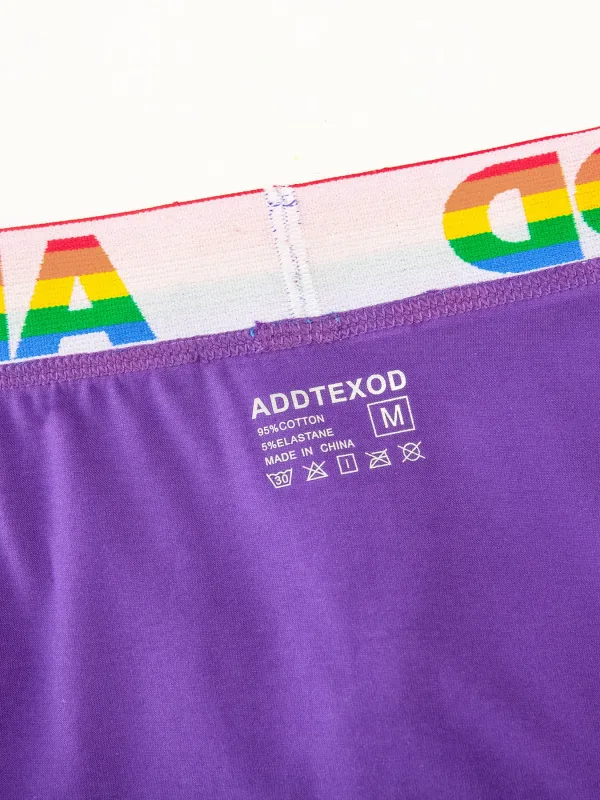 Sexy Men Underwear Rainbow Belt Multi Colored Youth Low Waist U Convex Pouch Brief Teenager Cotton Breathable Comfortable Bikini — image 46