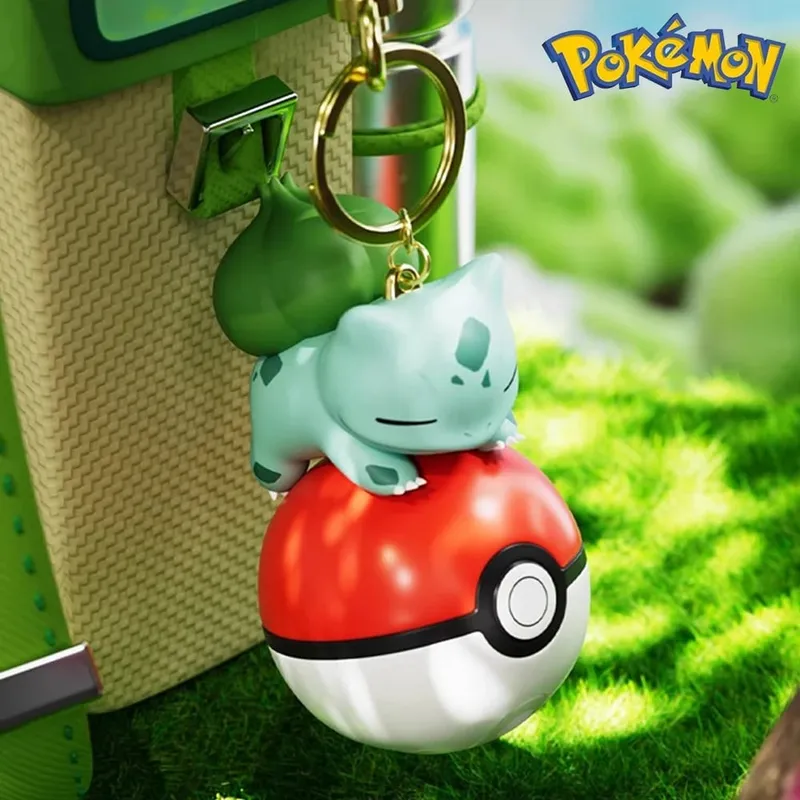 Pokemon น่ารักเรืองแสง Series Charm PokeBall พวงกุญแจตุ๊กตา Pikachu Piplup Bulbasaur Action รูปการ์ตูนกระเป๋าอุปกรณ์เสริมของขวัญ
