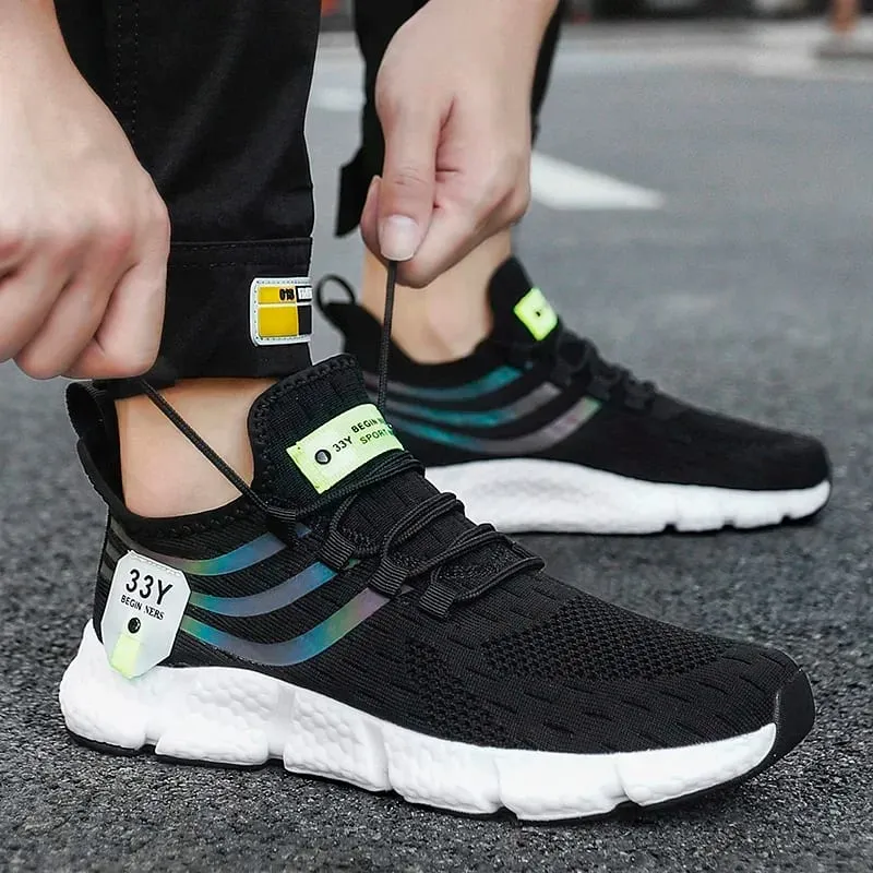 Men's Sneakers Mesh Breathable Running Shoes Male Light Non-slip Classic Sports Casual White Shoes Women Couple Tenis Masculino — image 3