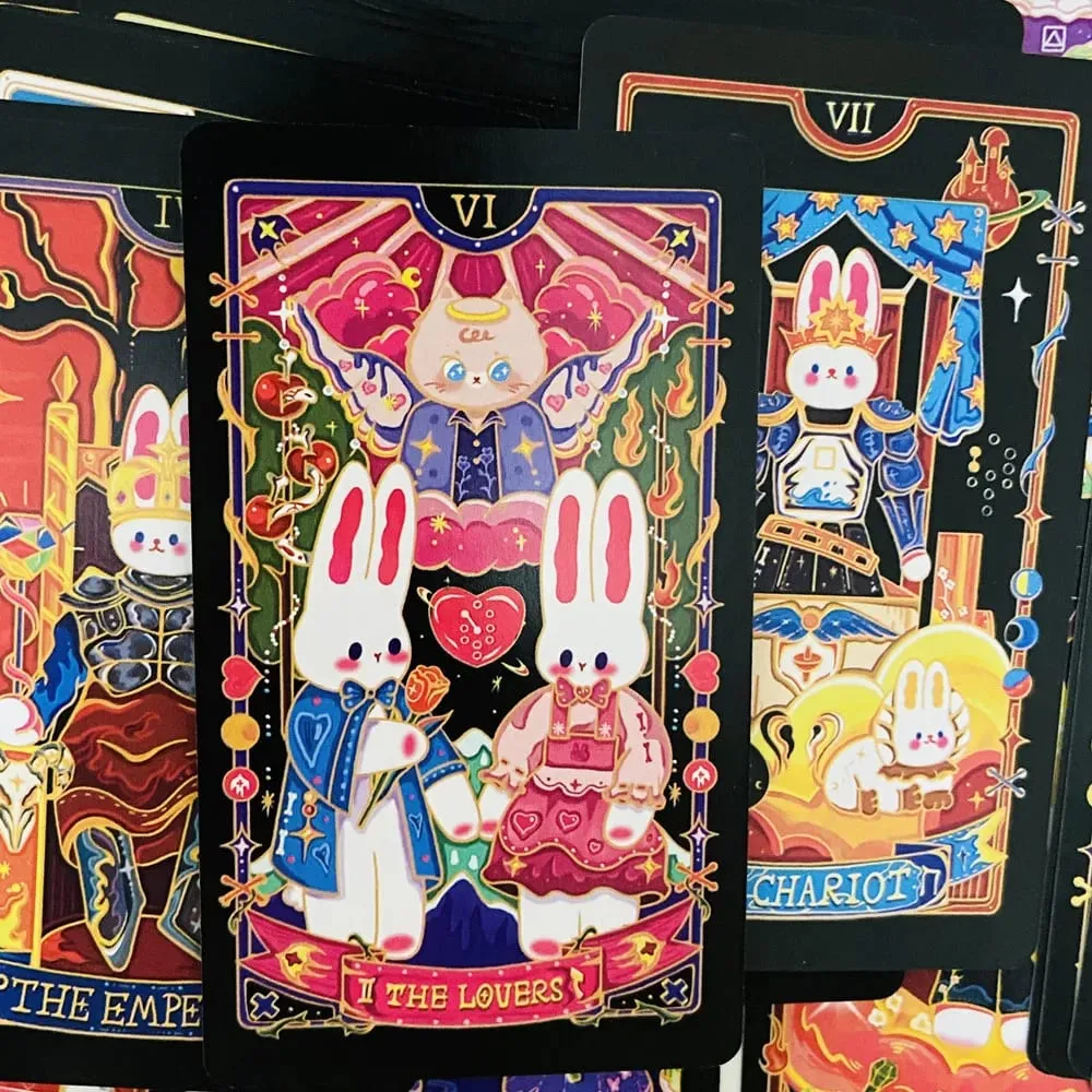 Kad Tarot Galaxy Reverie 78pcs Kad Tarot Bertemakan Arnab Comel Tunggu Permainan Papan