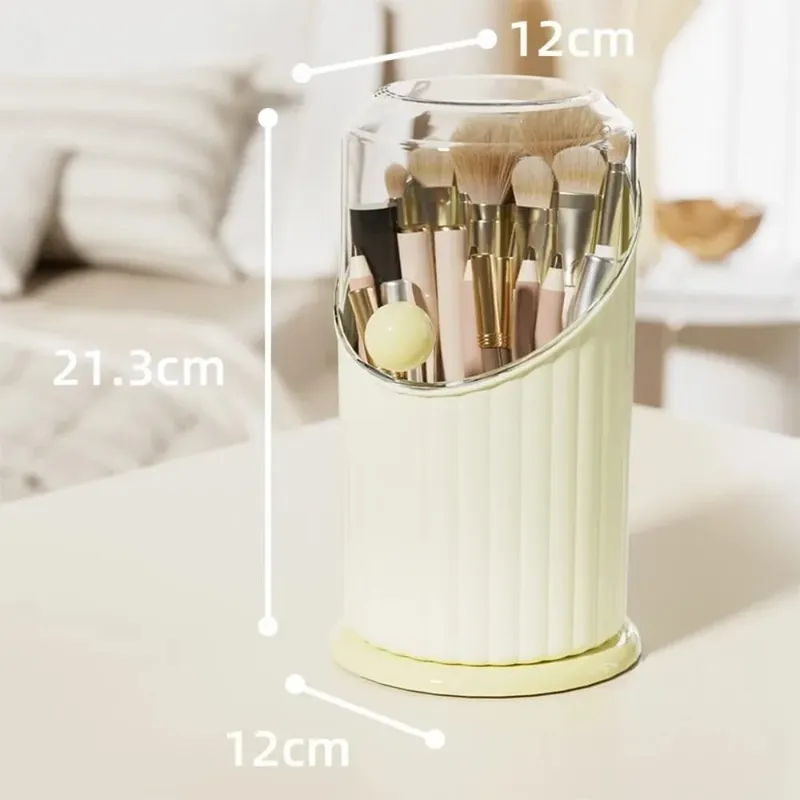 Makeup Brush Storage Box Large Capacity Makeup Brushes Holder With Clear Lid Dustproof Comestic Tools Lipstick Eyebrow Organizer