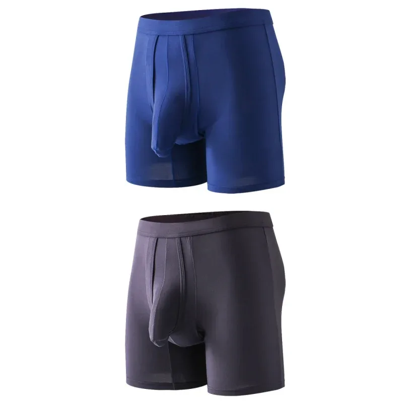 2PCS Mens Long Legs Underwear Separate Ball Pouch Breathable Comfort Sport Seamless Boxer Trunks Shorts Calzoncillo Hombre — image 37