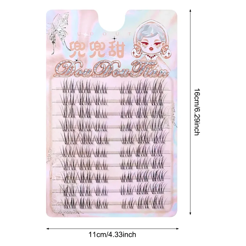 Umělé řasy C Curl Natural & Wispy Lash Wisps Samolepicí řasy Manga Perfektní pro dívky Night Out Eye Makeup Tools — image 8