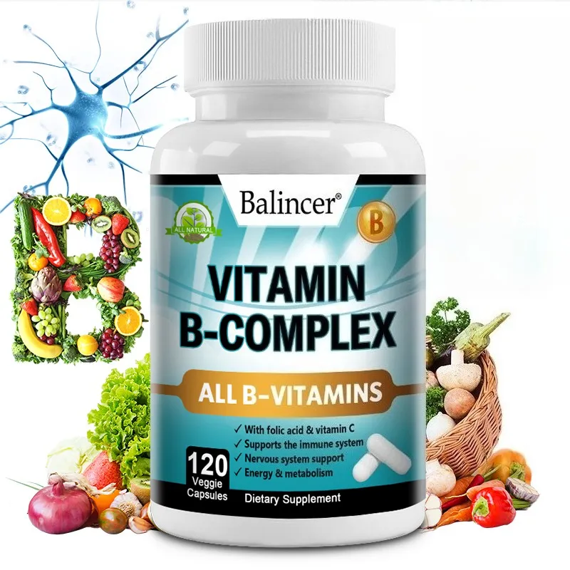 Vitamin B Complex Supplement Containing Folic Acid and Vitamin C Supports Energy Immune Health Antioxidant Supplement — image 1