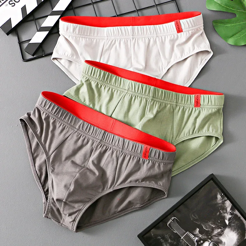 1/3PCS männer Slips Aus Reiner Baumwolle Hohe Qualität Bequeme Unterhose Atmungsaktive Shorts Unterwäsche Dessous Höschen Calcinha Cuecas