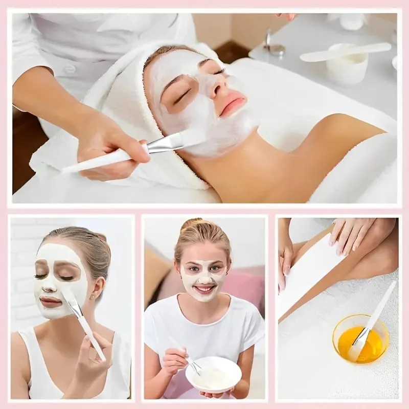12/6/2pcs Facial Mask Brushes Set Face-Mask Applicator Soft Facial Application Brush with Clear Plastic Handle for Skin Care — image 6