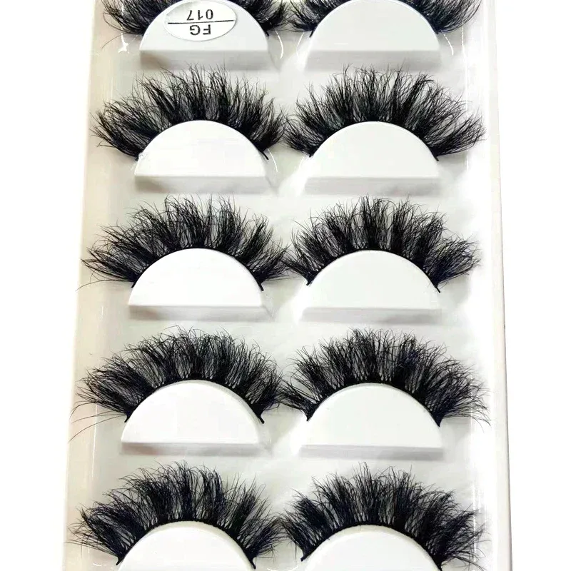 5Pairs Handmade Mink Lashes Short False Eyelashes Dense Natural Long Messy Eye Lashes Reusable Stage Makeup Eyelashes — image 31