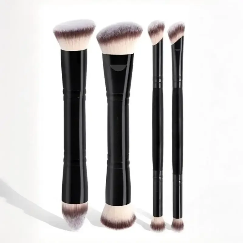 4 ks štětce na make-up s dvojitým zakončením šetrné k pokožce Nedráždivé kosmetické štětce s korektorem na tvářenku s pudrovým pudrem