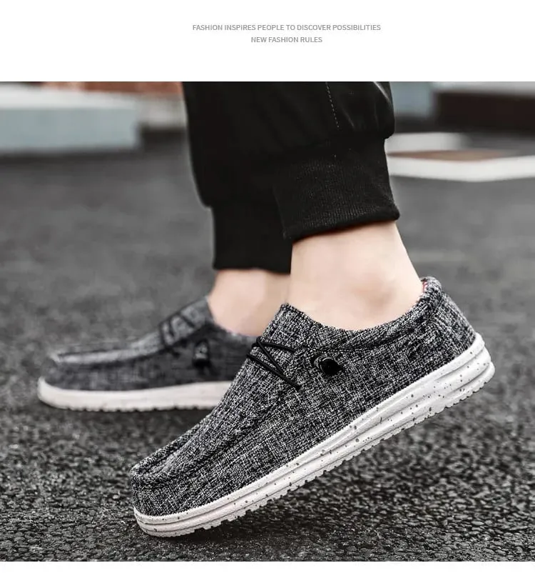 Men Casual Shoes Slip on Denim-blue Canvas Loafers Comfortable Walking Flats for Man Dude Non Slip Soft Sneakers Summer — image 9